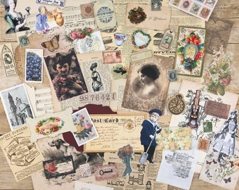 Victorian ephemera pack - victorian ephemera kit - junk journal kit - collage & mixed media kit