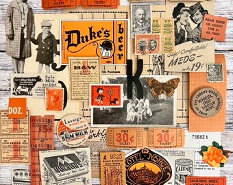 Orange and black ephemera set