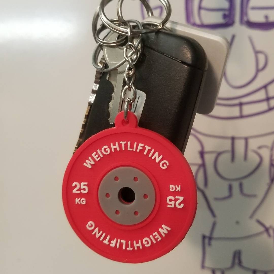 Weightlifting Keychain Etsy
