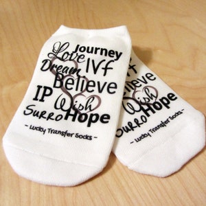 IVF Socks,  IVF Gift, Surrogacy, Lucky Transfer Socks - Surrogate Journey Lucky Socks