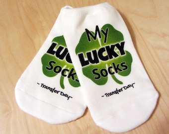 IVF Socks, Lucky Transfer Socks - Big Green Four Leaf Clover for IVF