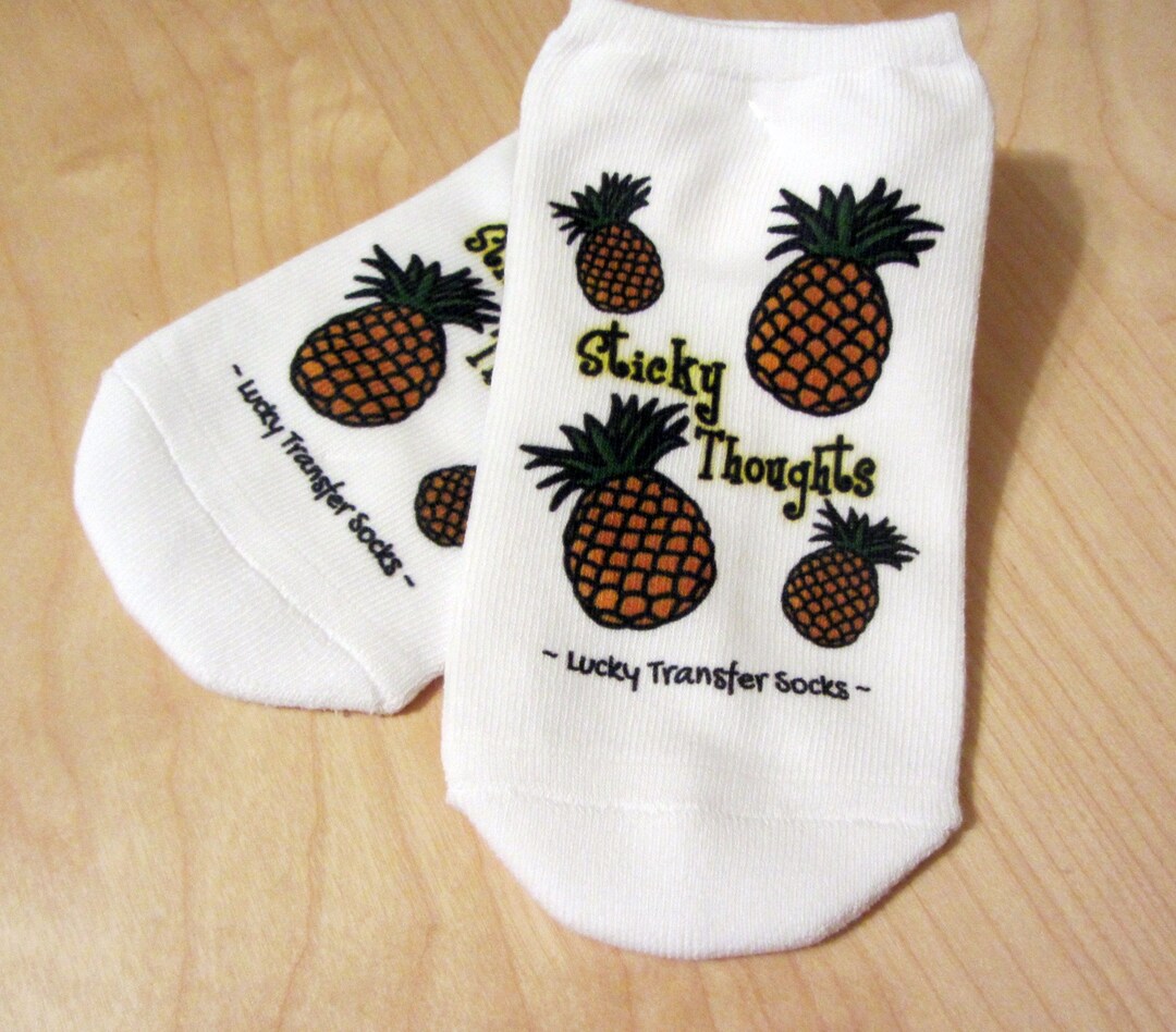 IVF Socks, Lucky Transfer Socks Sticky Thoughts & Fertility Pineapples
