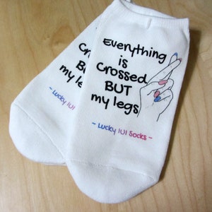 TTC Socks, IVF Socks, Lucky IUI Socks -Everything is crossed but my legs - Fingers crossed for iui