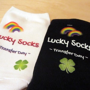 IVF Socks, Lucky IVF Egg Retrieval Socks Rainbow with Clover image 4