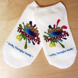 IVF Socks,  IVF Gift, Surrogacy, Lucky Transfer Socks - Sticky Thoughts for IVF, Transfer Day, stick baby stick