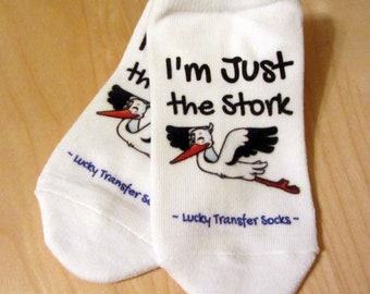 IVF Socks I'm Just the Stork Lucky Transfer Socks - Surrogate Journey Lucky Socks