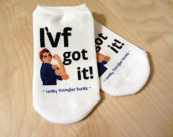 IVF Socks, Lucky Transfer Socks - "I'VF Got It" Strong Powerful Woman socks for IVF