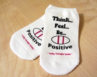 IVF Socks, IVF Gift, Surrogacy, Positive thoughts -Pink- IVF Lucky Transfer Day Socks