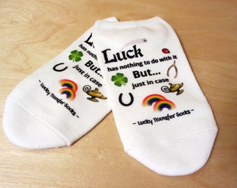 IVF Socks, IVF Gift, Surrogacy, Luck has nothing to do with it - Lucky Transfer Socks for Transfer Day