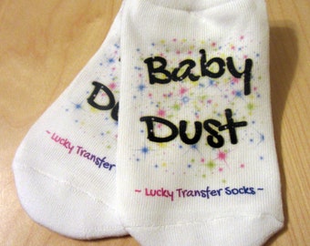 IVF Socks , Lucky Transfer Socks - Baby Dust with Sparkles and fairy dust, lucky IVF Socks