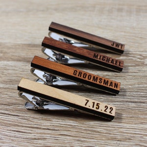 Personalized Tie Clips, Gold Tie Clip, Tie Clips, Men's Custom Tie Bar,  Groomsmen Gift, Gift for Dad, Men's Wedding Tie Accessories 