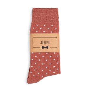 Terracotta Polka Dot Personalized Groomsmen Socks