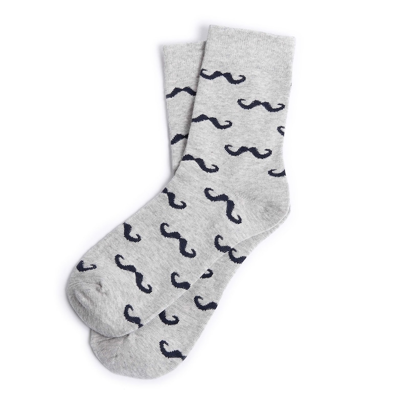 Personalized Groomsmen Socks Grey Mustache Wedding Socks Etsy