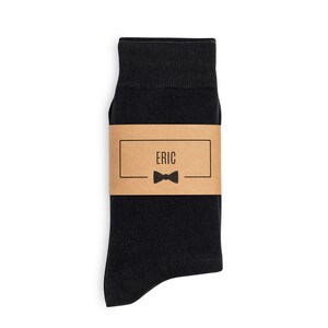 Custom Workshop NI Personalised Wedding Socks – Black, Groomsmen Party Socks – Made In UK