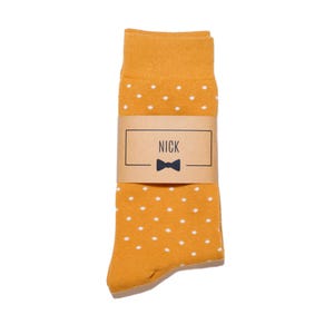 Marigold Polka Dot Personalized Groomsmen Socks