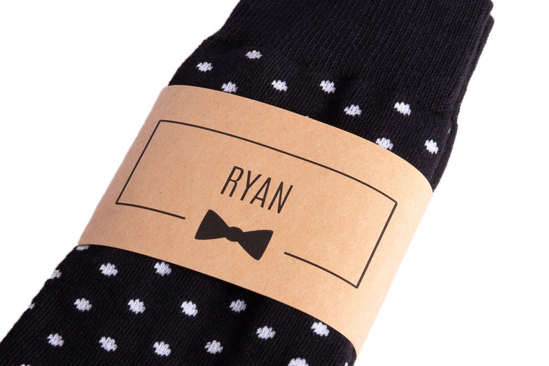 Personalized Groomsmen Socks Black Polka Dot Wedding Socks Etsy