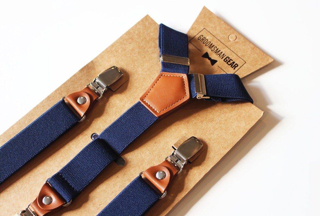 Men's Navy Suspenders Premium Men's Suspenders Perfect for Groomsmen