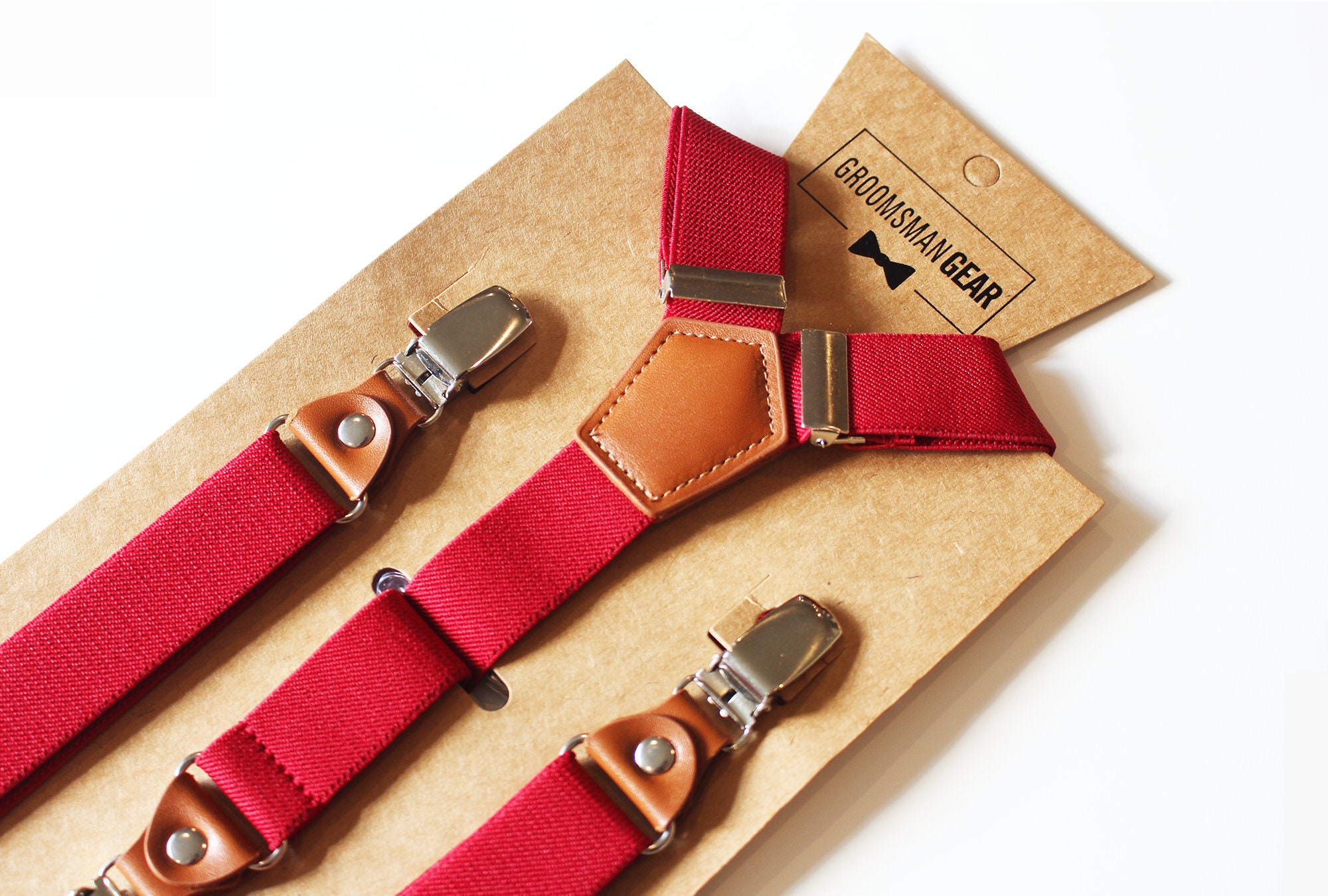 Men's Red Suspenders Premium Men's Suspenders Etsy