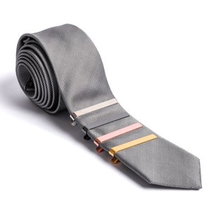 Men&#39;s Tie Clip: Silver, Gold, Black, Rose Gold - Groomsmen Gift