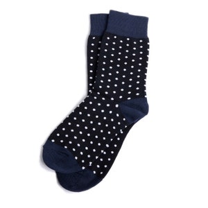 Personalized Groomsmen Socks Navy Polka Dot Wedding Socks Men's Size 7-12 Custom Sock Labels image 4