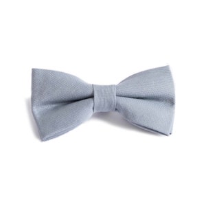 Men&#39;s Grey Bow Tie |  Premium Pre-Tied Bowtie + Gift Box - Cotton/Linen Blend  - Wedding Bow Tie, Groomsmen Bow Tie, Groom Bow Tie