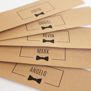 Custom Sock Labels | Personalized Labels Perfect for Wedding or Groomsmen Gift | Kraft Brown Paper