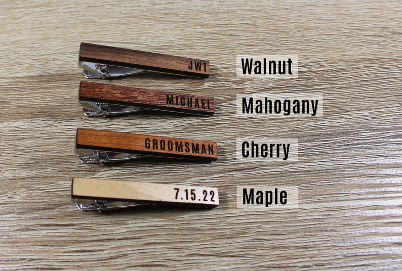 Cherry Wood Tie Bar Engraved in The USA Wooden Accessories Company Wooden Tie Clips with Laser Engraved Deck Chair Design Cherry Wood Tie Bar Engraved in The USA Wooden Accessories Company Wooden Tie Clips with Laser Engraved Deck Chair Design