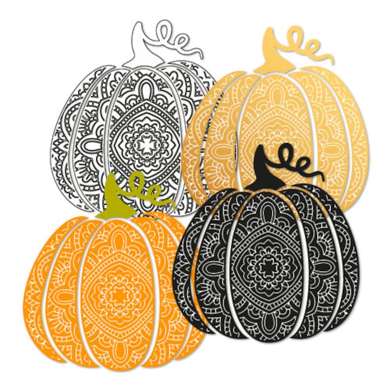 Scroll pumpkin svg. Bohemian fancy pumpkin. Thanksgiving | Etsy