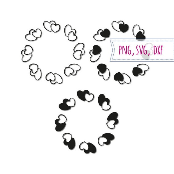 Download 3 Hearts Round Frames Love Svg Valentine Border Wedding Etsy