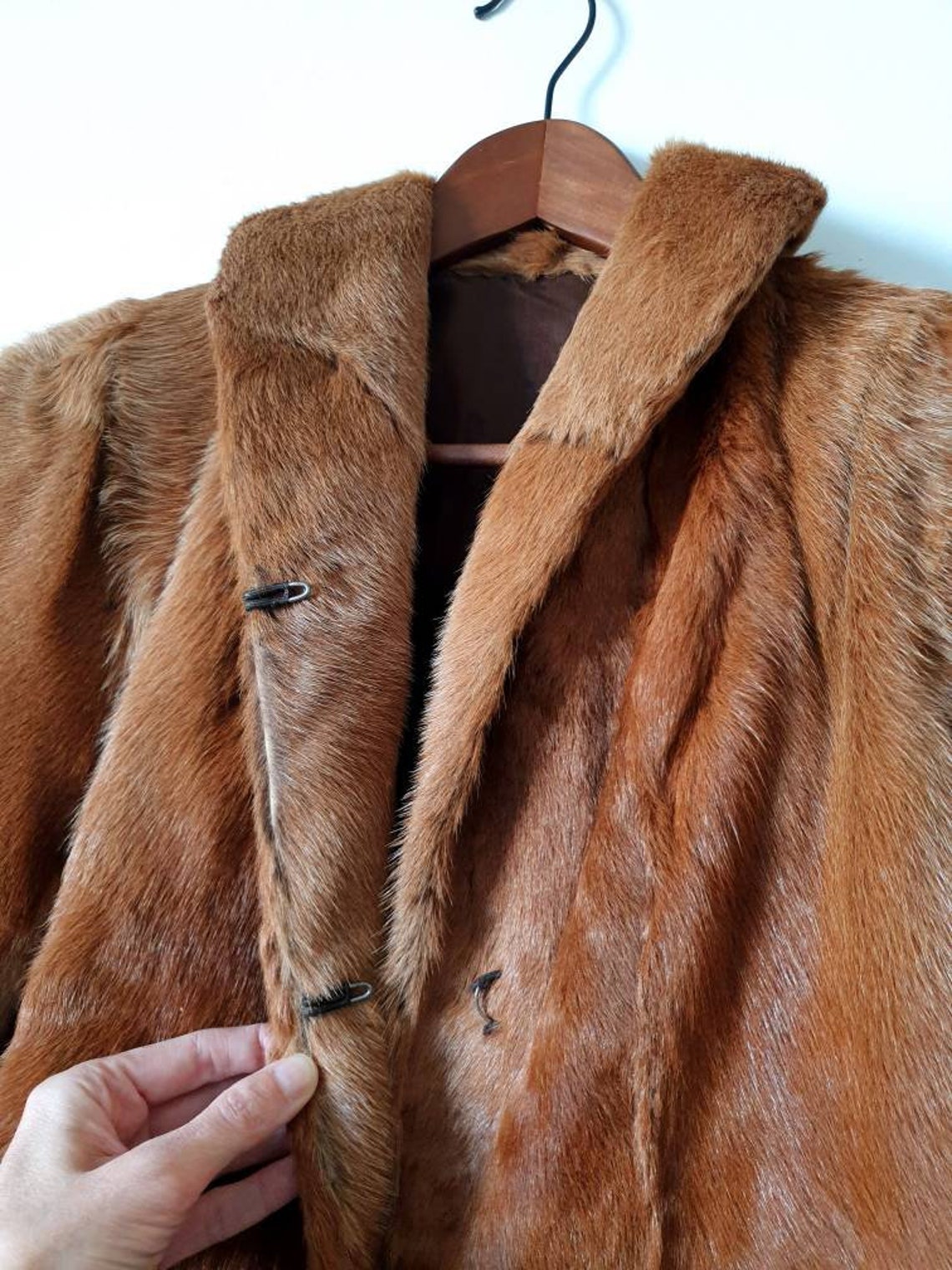 Vintage Goat Hair Jacket 70s Fur Goat Fur Fur Coat Brown Etsy Canada