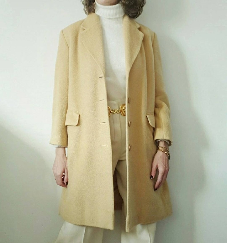 Mohair Coat Rodier Pale Yellow Hairy Mohair and Wool Vintage Etsy