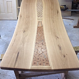 Massive Oak handmade live edge wood dinning table image 5