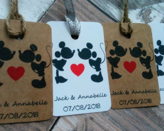 Disney Wedding tags, Disney favor tags, Disney favour tags, Mickey and Minnie wedding, Disney wedding, Disney hen party.