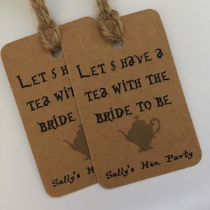 Hen party tags, Hen tea party, Bridal tea party,  hen party,  bridal shower tags, Tea Party, Alice in wonderland, Bridgeton, Garden party