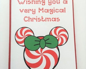 Disney Christmas card, Christmas card, Christmas Minnie, Disney Christmas, Minnie Mouse Christmas card, card set.