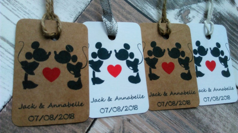 Disney Wedding tags, Disney favor tags, Disney favour tags, Mickey and Minnie wedding, Disney wedding, Disney hen party. image 1