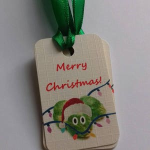 Christmas tags, funny Christmas tags, Brussel sprout tags, Christmas Brussel sprout, humorous Christmas tags, present labels, gift tags. image 2