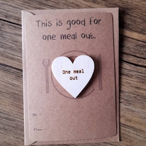 Essensgutschein, Essensgutschein, Muttertagsgeschenk, Muttertagsgutschein, Denk an Dich Geschenk, Besonderes Freundgeschenk, Muttertag, Karte