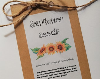 Sunflower seed packet,Baby Shower favour, Baby shower seeds, Vegan Baby Shower, Easter gift for kids, Easter flowers, Alternative favour.