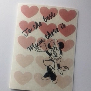 Minnie Mouse Mothers day card, Disney Mothers day card, Minnie mouse mum card, Mothers day card, Best Mum card. image 5