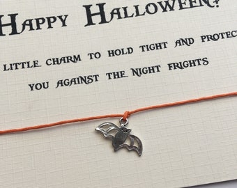 Halloween charm bracelet, Halloween gift, Halloween treat, Halloween treat alternative, Halloween, Bat Bracelet.