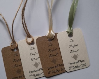 The perfect blend tags, Tea Wedding Tags, Tea Tags, Wedding Tea, Wedding Breakfast, Tea Favour, Wedding, Tea