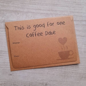 Kaffee-Date-Gutschein, Geschenkgutschein, Denk an Dich Geschenk, Valentine's Date-Gutschein, Date-Gutschein, Besonderes Freundgeschenk, Vegan Valentine's .