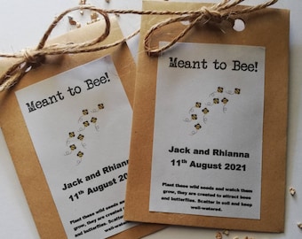 Wedding seed packet, Meant to Bee, Wedding seed favour, Vegan Wedding, Wedding thank you gifts, Wedding flowers, Wedding Favor, Hen Party.