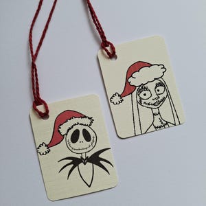 Jack Skellington Christmas Gift Tags, Nightmare Before Christmas, Linen Cardstock