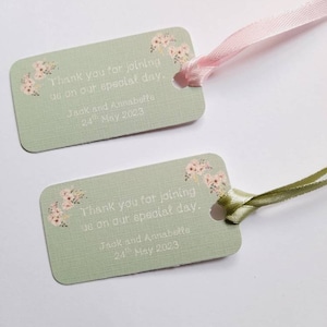 Wedding tags, favour tags, wedding thank you tag, sage green wedding, botanical wedding, eco wedding, favor tag, natural wedding,  vintage