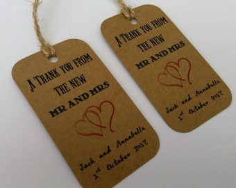 Vintage bruiloft tags, vintage bruiloft, bruiloft dank u tags, bruiloft gunst tags, bruiloft gunst tags, dank u tags, de heer en mevrouw tags.