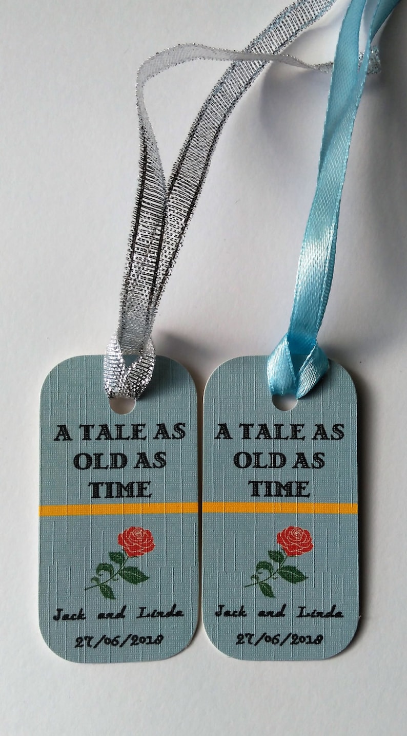 Beauty and the Beast Wedding Favor Tags, Personalized Tale as Old as ...