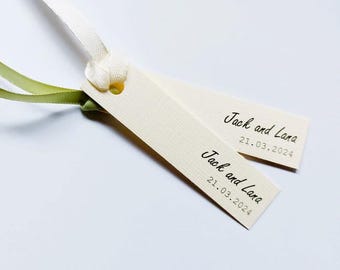 Étiquettes de faveur de mariage, mariage minimaliste, étiquettes minimalistes, étiquettes de faveur, décoration de table de mariage, étiquettes de sièges.