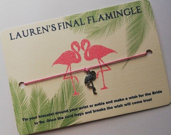 Flamingo Wish Bracelet, Hen Party Favor, Bride Tribe Gift